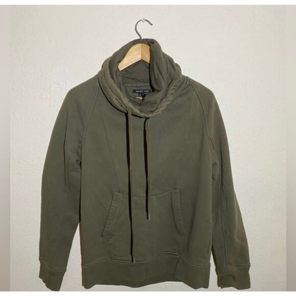 Helmet Lang Cowl Neck Olive Green Hoodie ( M ) - Picture 3 of 6